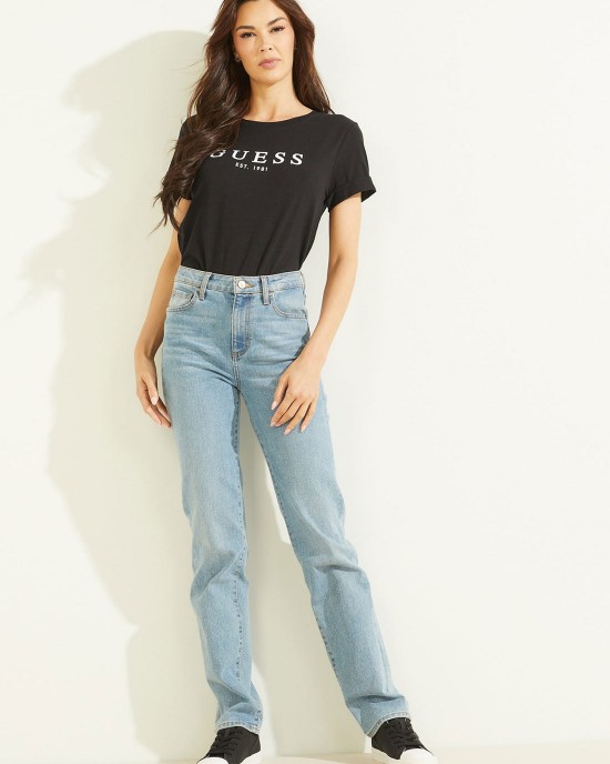 Eco Black 1981 Rolled Cuff Logo T-Shirt Eco Black 1981 Rolled Cuff Logo T-Shirt