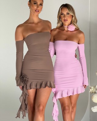 Alix Mini Dress - Chocolate