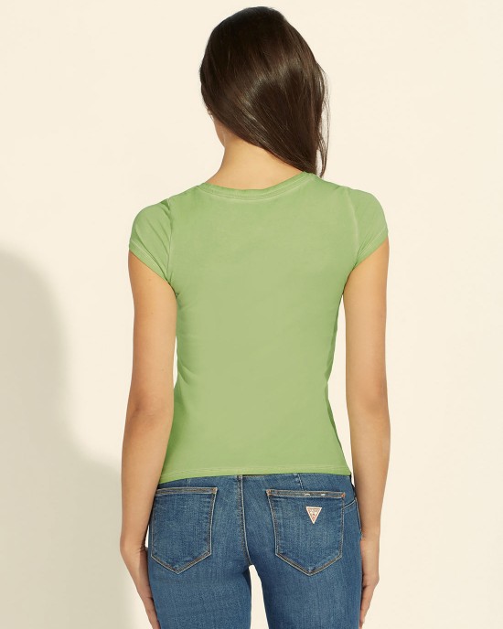 Eco Green Scoop Neck Logo T-Shirt