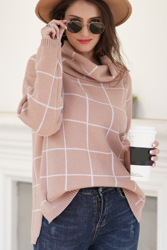 Claire Windowpane Plaid Sweater