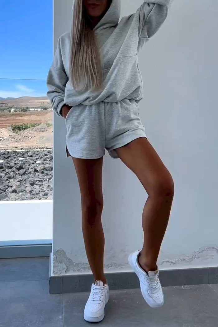 Hooded Sweatshirt and Shorts Sports Suit Hooded Sweatshirt and Shorts Sports Suit