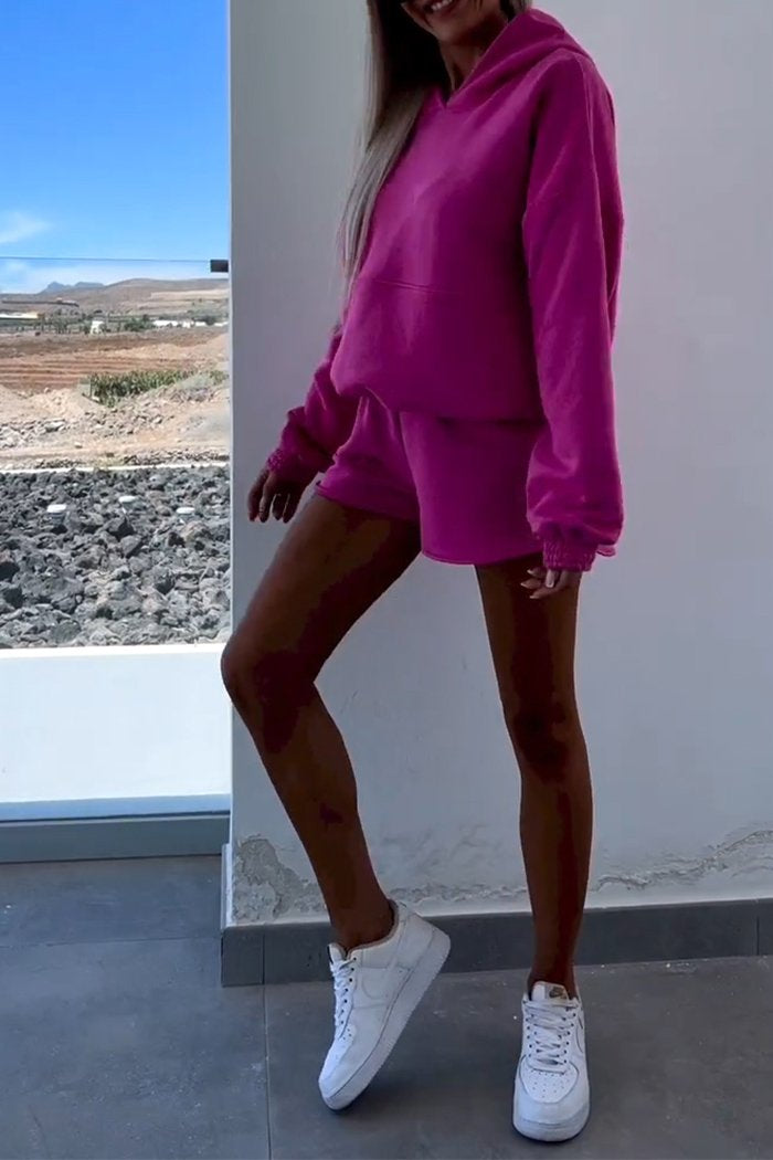 Hooded Sweatshirt and Shorts Sports Suit Hooded Sweatshirt and Shorts Sports Suit