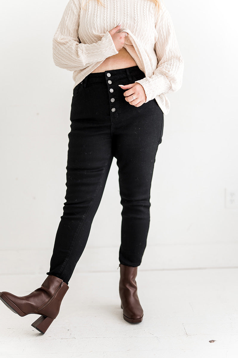 Black High Waisted Skinny Jeans