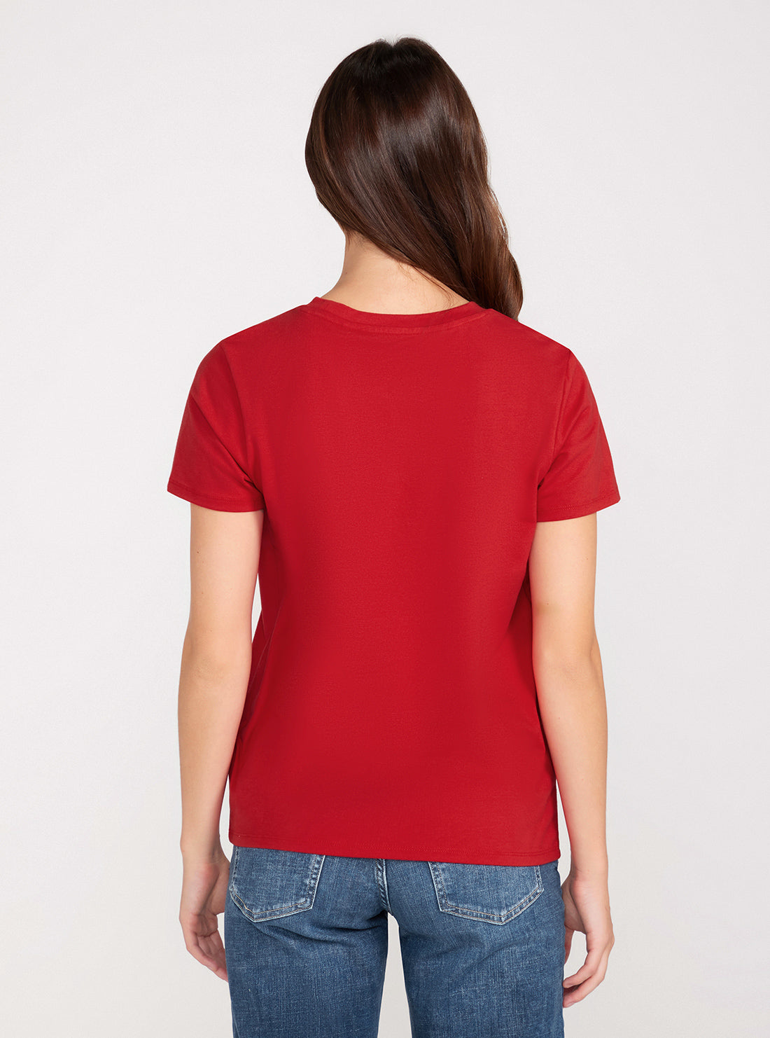 Red Short Sleeve Flower Logo Easy T-Shirt Red Short Sleeve Flower Logo Easy T-Shirt